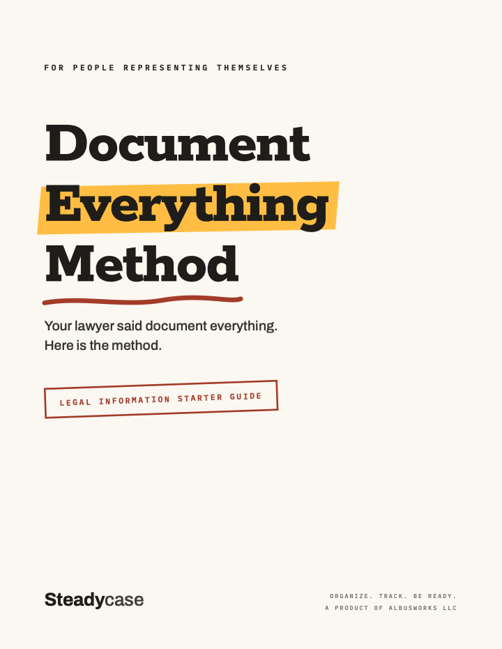 Cover of the Document Everything Method, a free Steadycase guide